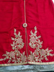 Red Kurta With Beautiful Embroidery
