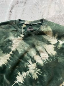 Green Tie Dye Cropped Sweatshirt