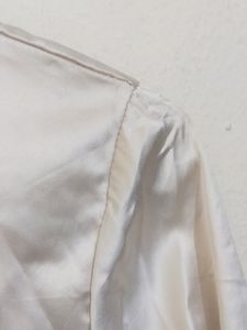 Beige Silk Peplum Top