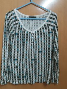 Gingham Button-Down Top