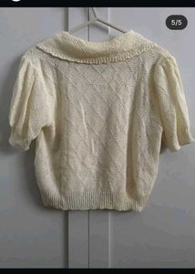 Cute Embroidered Collar Top