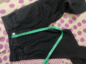 Jet Black Cotton Jeans For Girls