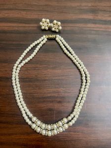 Elegant Pearl Necklace &amp; Earring Set