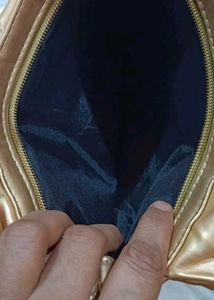 Elegant Gold Satin Clutch