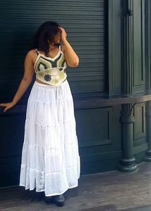 Tiered White Skirt