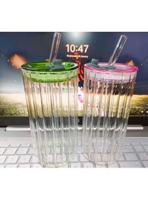 Glass Tumbler With Straw