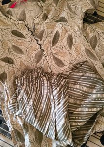 Elegant Leaf Print Kurta