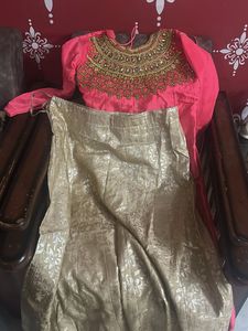 Pink & Gold Embellished Lehenga Set