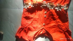 Orange Floral Top( 34 size)