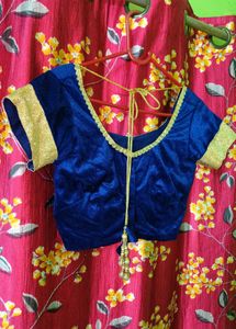 Blue Net-Velvet Lehenga Choli Set 💙