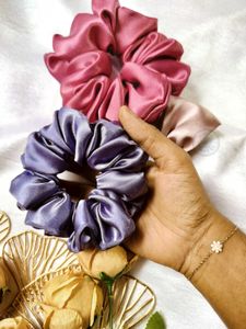 Premium Satin Scrunchies + Hair Bow Combo 🎀