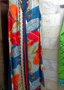 Red, Blue And Multicolored Long Kurti