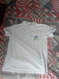 White Graphic Polo Shirt
