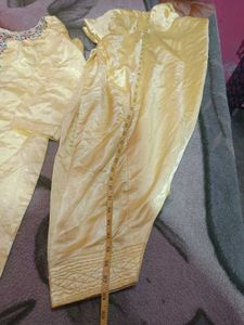 Yellow Embroidered punjabi Suit salwar
