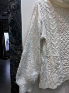 Cozy White Cable Knit Sweater