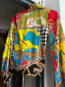 Koovs Chain Print Multi Color Front Knot shirt,