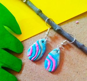 Polymer Clay Earrings - Blue Drops