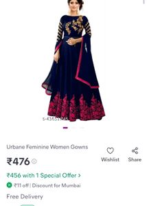 Fancy Embroidered gown semi stitched