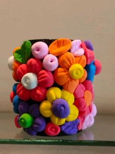 Floral Pencil Or Cosmetics Brush Holder