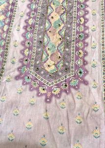 Lavender Printed Unstitched Suit Pure Cotton 100%