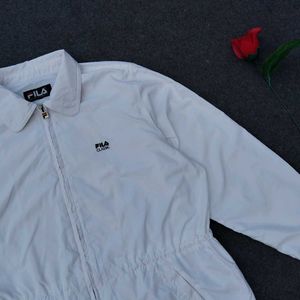 Fila White Windcheater Jacket For Mens And Womens