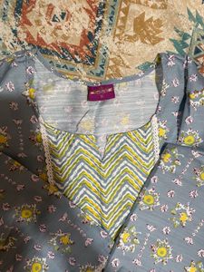 Light Blue Kurta Pajama Set Printed