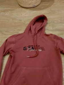 Dusty Rose Graphic Print Hoodie