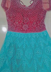 Elegant blue floral frock