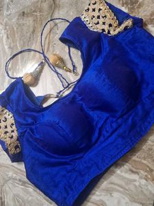 Royal Blue Embellished Blouse