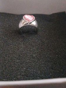 Pink Crystal Heart Ring