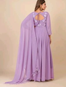 Lavender Anarkali Gown with Dupatta