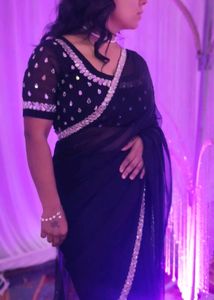 Black - Embellished Saree