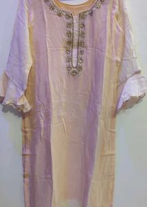Peach Embroidered Sharara
