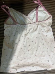 Cute White Floral Cami Top