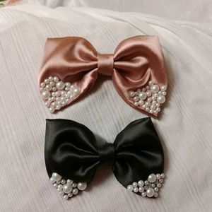 Pearl Embellished Hair Bows