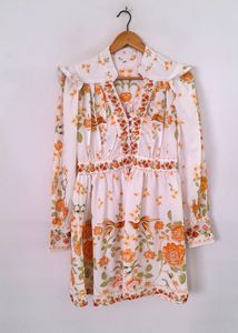 Off White Printed Dress (Women's)