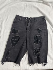 Distressed Denim Shorts