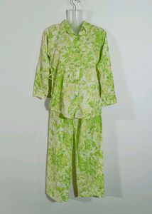 Fluorescent Green Printed Co-ords (Women)