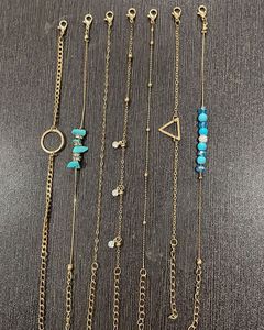 Set of 7 Golden & Blue Bracelets