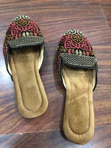 Embroidered Ethnic Mules Size UK4.5