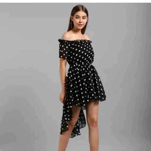Polka Dot Hi-Low Dress