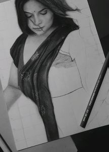 A Sareee Girl Handmade Sketch