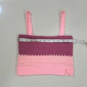 Crochet Colorblock Crop Top