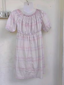 White &amp; Pink Checkered Dress