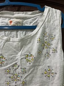 Rhinestone White Top