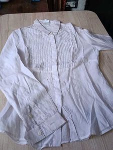 White Pleated Shirt