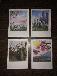 Red Heart Wooden Clips+ 4 Polaroids