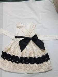 Navy Blue Baby Dress with Bow