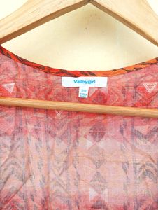 Coral Orange Black Designer Shrug (Women)