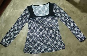 Patterned Long Sleeve Top